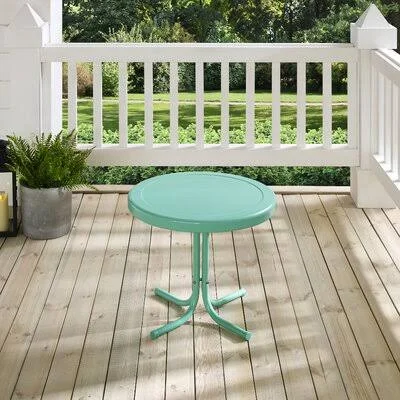 Jessenia Steel Side Table Color: Aqua Gloss