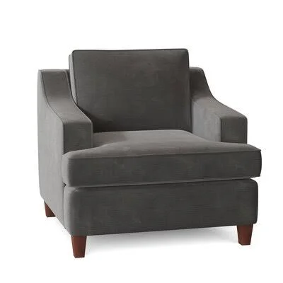 Kaila 39x22 Wide Armchair Wayfair Custom Upholstery Body Fabric: Empire Charcoal