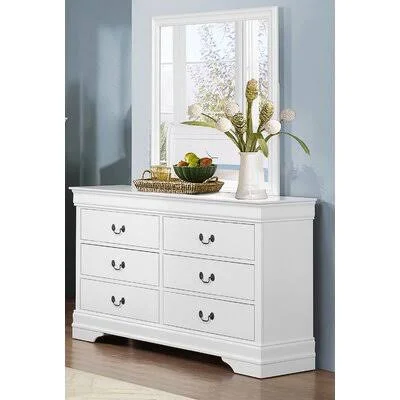 Waynesburg 6 Drawer 58.2x22 W Dresser Alcott Hill Color: White