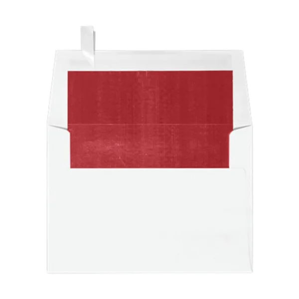 Lux Invitation Envelopes, A6, Peel & Press Closure, RED-WHITE, Pack