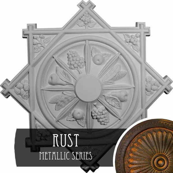 38 1/4x22OD x 1 1/2x22P Antilles Ceiling Medallion (Fits Canopies Up to 6x22), Hand-Painted Rust