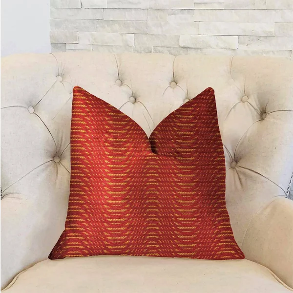 Plutus New Earth Ripple Red Luxury Throw Pillow 24x22L x24x22W