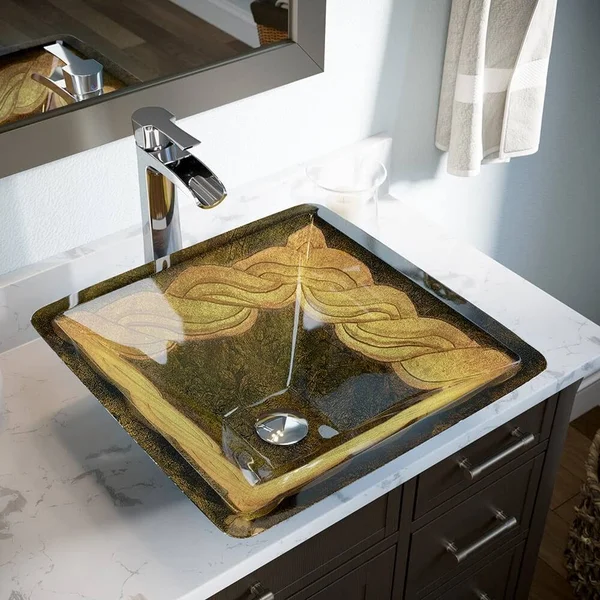 Mr Direct 638 Vessel Sink Ensemble with A Chrome Finish 731 Faucet - Pop-Up Drain, and Sink Ring.