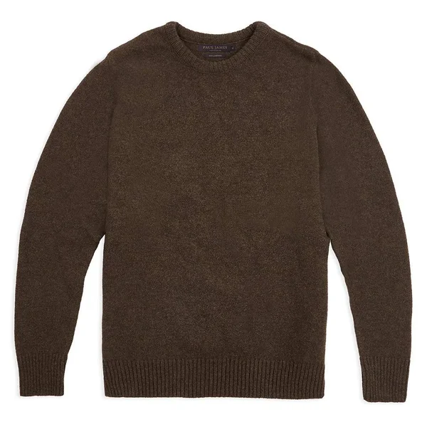 Mens 100% British Lambswool Crew Neck Jumper - Acorn, M