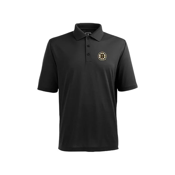 Antigua Boston Bruins Black Pique Xtra-Lite Polo Size: Small
