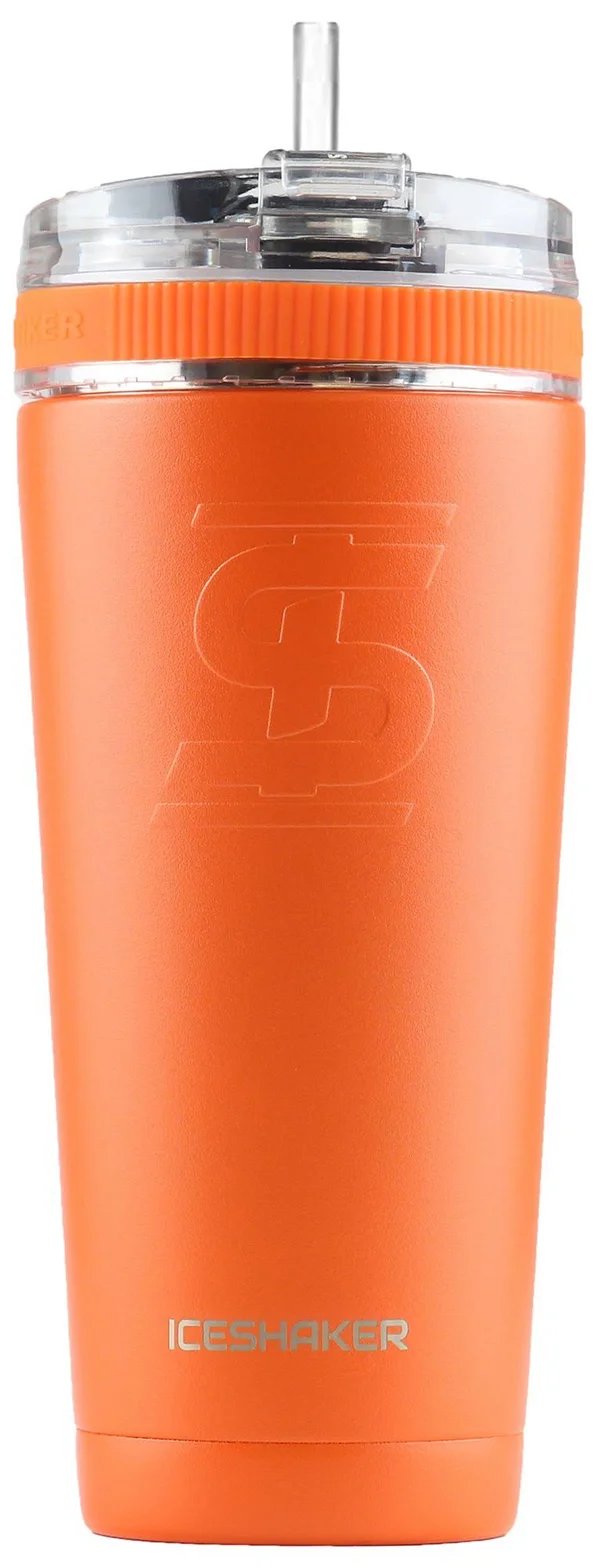Ice Shaker 26 oz. Flex Bottle with Tritan Straw - Orange