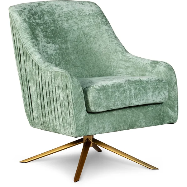 Elle Decor Jolie Swivel Lounge Chair Seaglass Blue