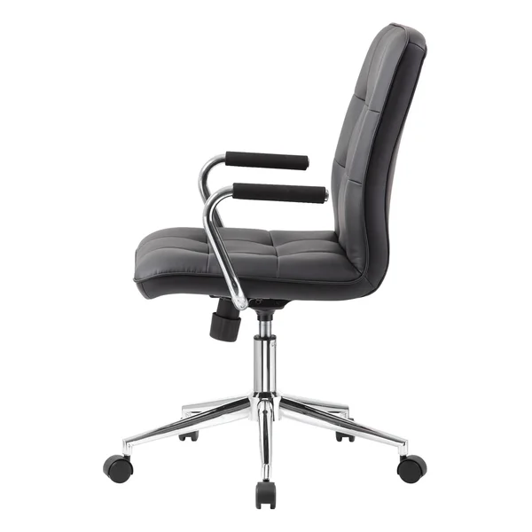 Boss B331-BK Modern Office Chair - chrome Arms, Black