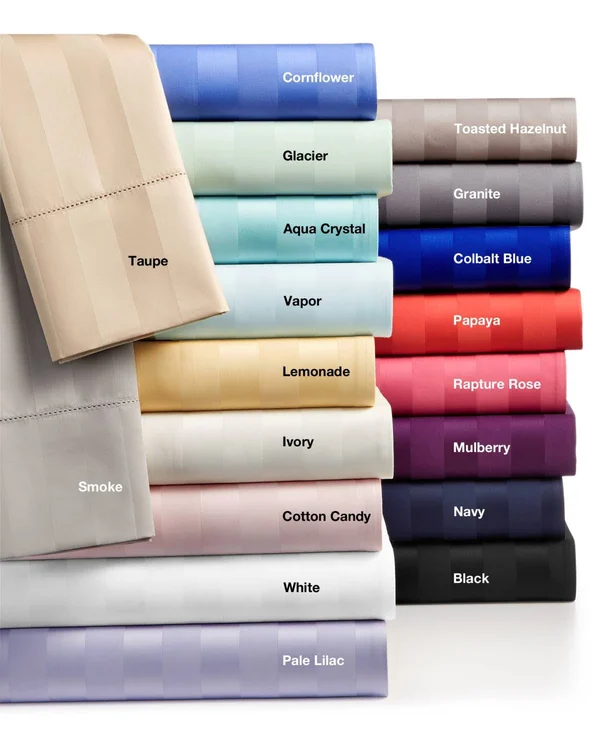 Charter Club Damask 1.5x22 Stripe 100% Supima Cotton 550 Thread Count Pillowcase Pair - King, Created for Macy&s - Saffron Gold