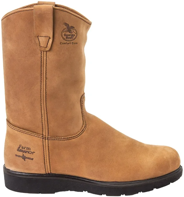 Georgia Boot Men's Farm & Ranch Wellington Comfort Core Work Boots - Mississippi Tan