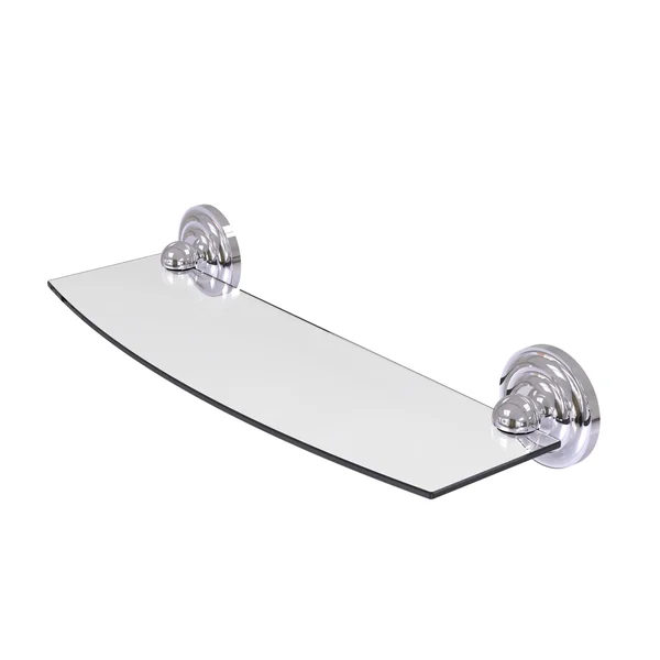 Allied Brass Prestige Que New Collection 18 inch Glass Shelf Polished Chrome