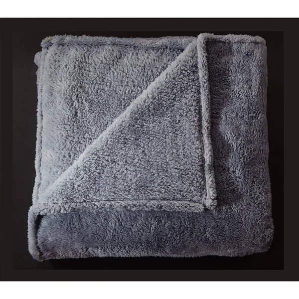 De Moocci Tipped Extra-Fluffy Blanket - Grey - Full/Queen