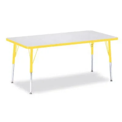 Jonti-Craft Rainbow Accents Rectangular Activity Table, Yellow