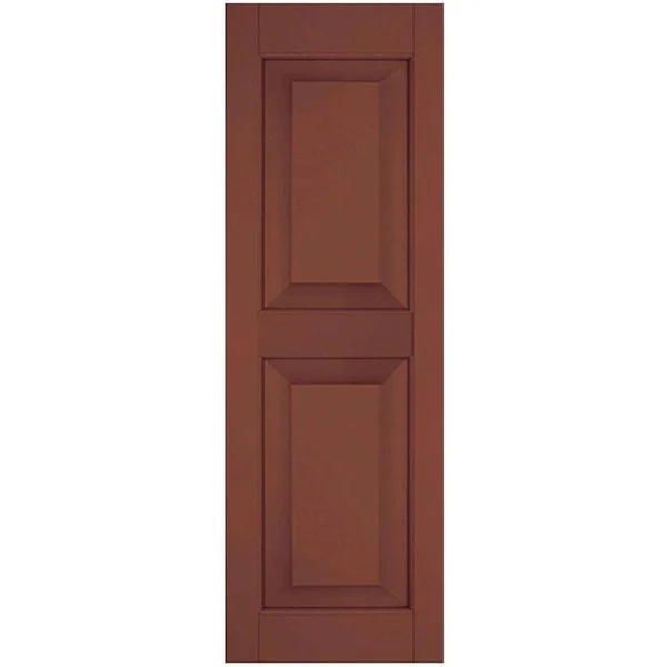 Ekena Millwork 12 in. x 77 in. Exterior Real Wood Western Red Cedar Raised Panel Shutters Pair Country Redwood