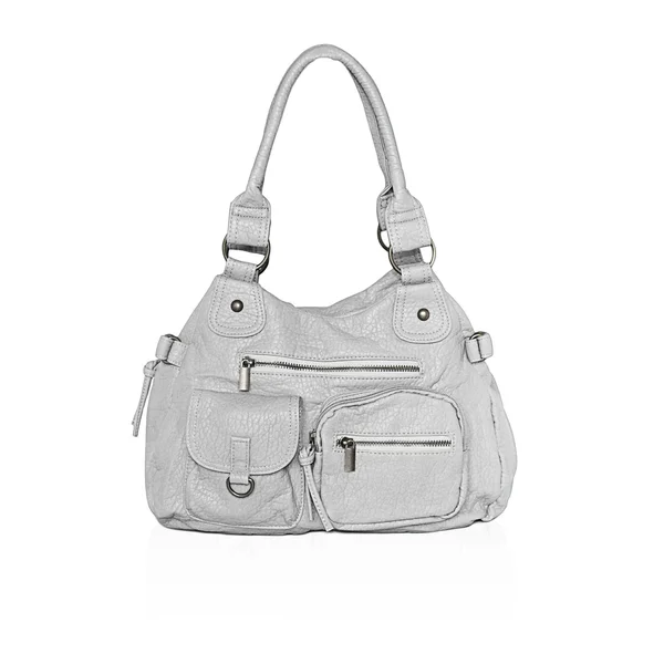 AFONiE Washable Soft Multi Pocket Shoulder Handbag Silver - Women's, Size: Large