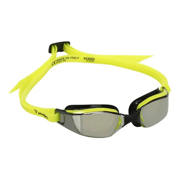 Phelps Xceed Mirrored Swim Goggles, Yellow