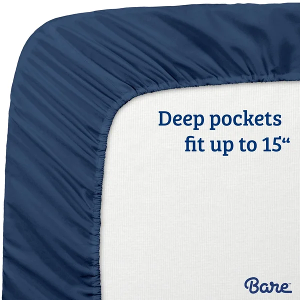 Bare Home 2-Pack Microfiber Fitted Bottom Sheets Deep Pocket - Split King - Grey
