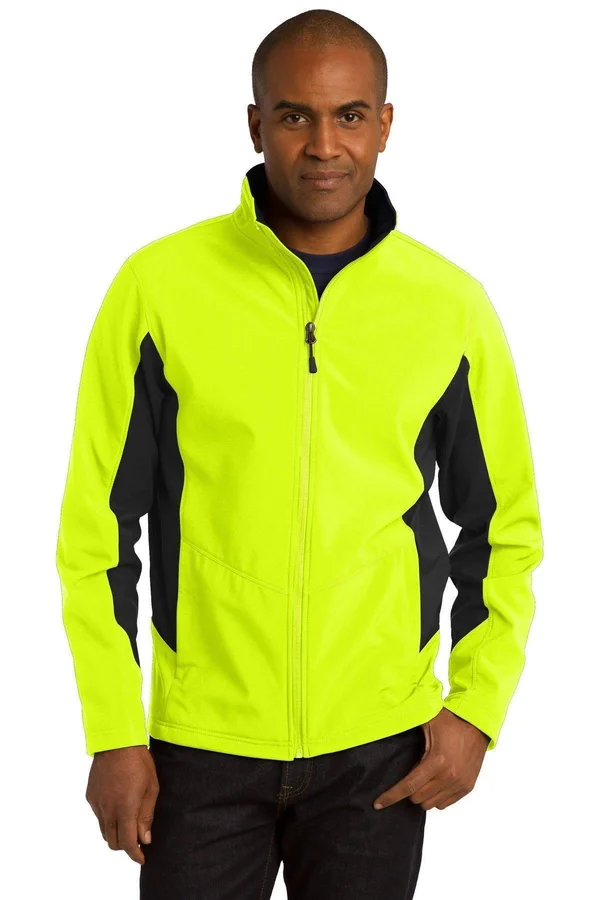 Port Authority J318 Core Colorblock Soft Shell Jacket - Safety Yellow/Black - XL