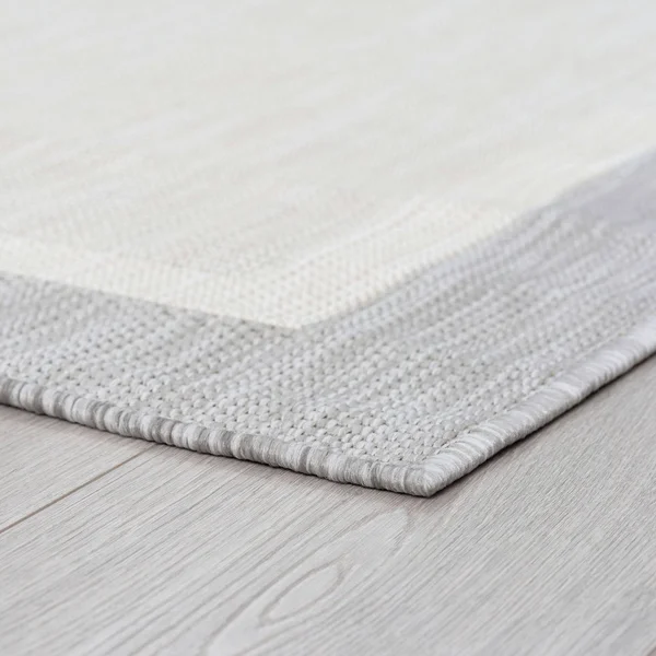 Alise Rugs Exo Transitional Solid Border Indoor Outdoor Area Rug - 3&11&& x 5&3&& - Blue/Cream
