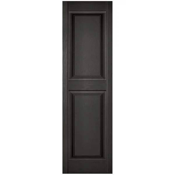 12x22W x 43x22H Lifetime Vinyl, Custom Two Equal Panels, Raised Panel Shutters, w/Shutter-Loks (Per Pair), Musket Brown