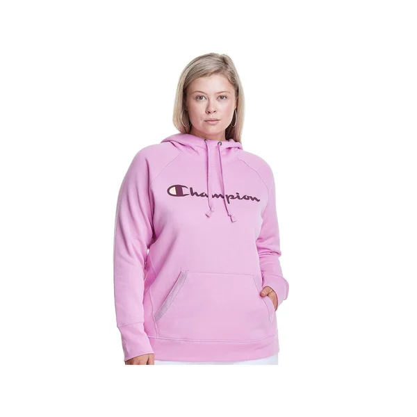 Champion Women's Plus Powerblend Hoodie, Paper Orchid