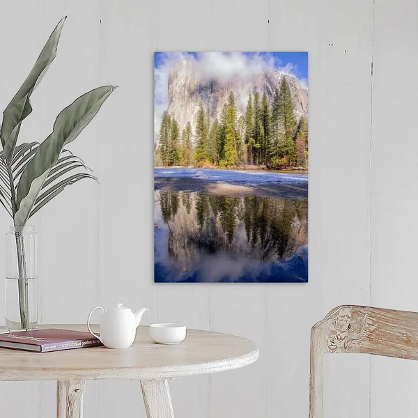 El Capitan with Reflection in Merced River, Yosemite National Park, California, Canvas Wall Art, 16x24, Great Big Canvas