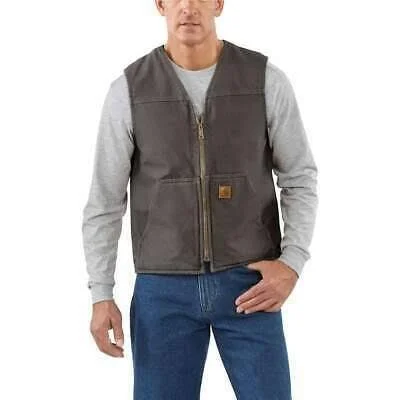 Carhartt Men's Sandstone Rugged Sherpa Lined Vest - Black, Medium