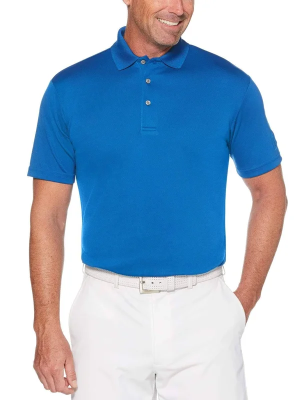 PGA Tour Mens Big & Tall Airflux Solid Polo Shirt Blue 3X