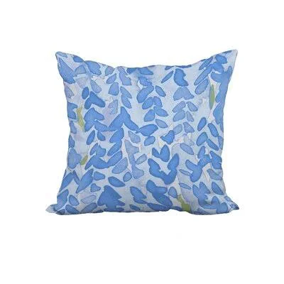 Winston Porter Marcial Floral Print Throw Pillow, Blue