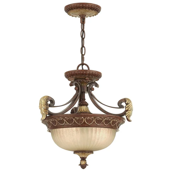 Livex Lighting Villa Verona 2 Light Convertible Chain Hang/Ceiling Mount, Bronze 8577-63