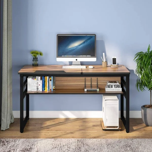Tribesigns 55 Inches Drafting/Drawing/Painting Desk with Adjustable Tiltable Tabletop, Computer Desk - Black