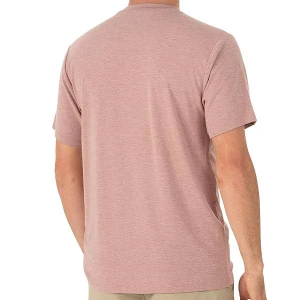 Free Fly Apparel Bamboo Flex Pocket Tee for Men - Heather Adobe Red - Large