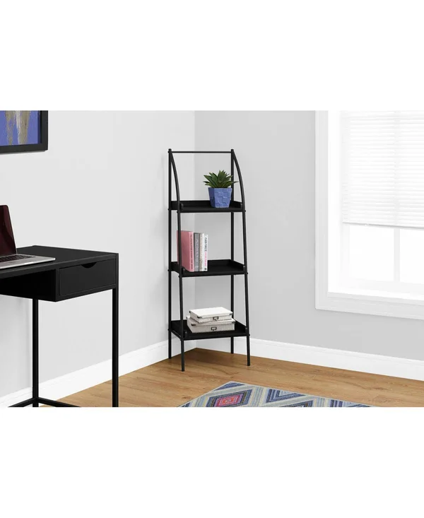 Monarch Specialties Bookcase - 48x22H, Dark Taupe, Black Metal