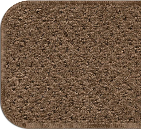 Set of 15 Skid-Resistant Carpet Stair Treads - Toffee Brown - 8 in. x 30 in.