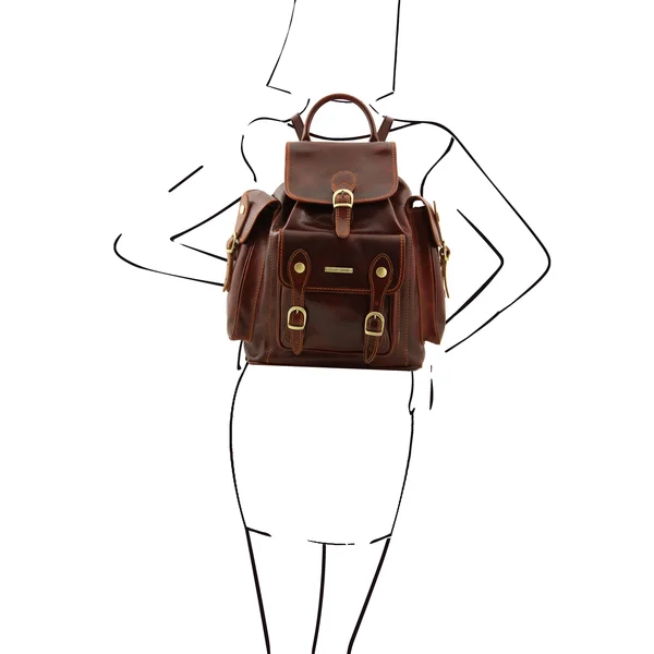 Pechino - Leather Backpack - Brown