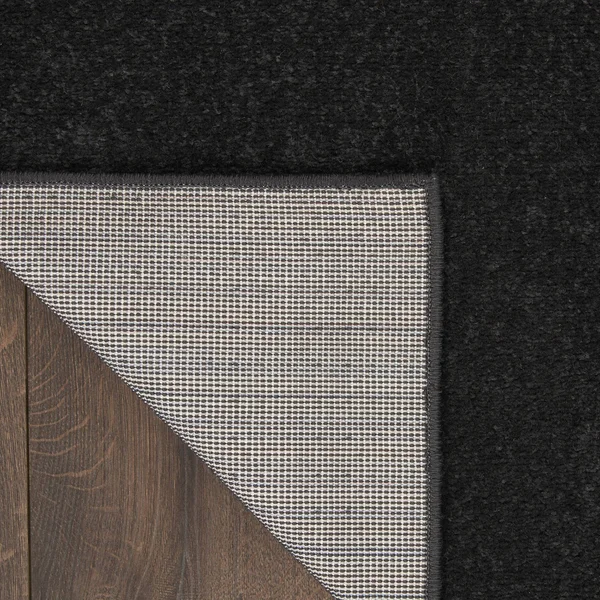 Nourison Essentials Indoor/Outdoor Contemporary Black Area Rug - Size: 4& x 6&
