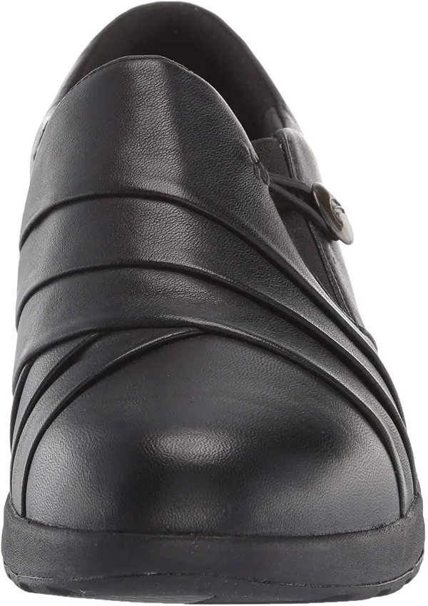 Clarks Un Adorn Loop Black Leather, Women's, Size: 5