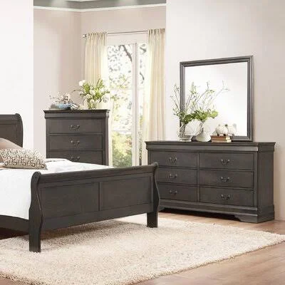 Waynesburg 6 Drawer 58.25x22 W Dresser Alcott Hill Color: Stained Gray