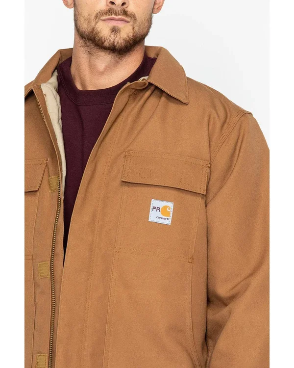 Carhartt Men's Brown Flame-Resistant Duck Traditional Coat