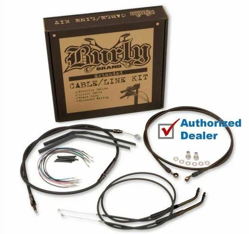 Burly 12x22 Black Handlebar Control Installation Kit Cables 14-17 Harley Sportster