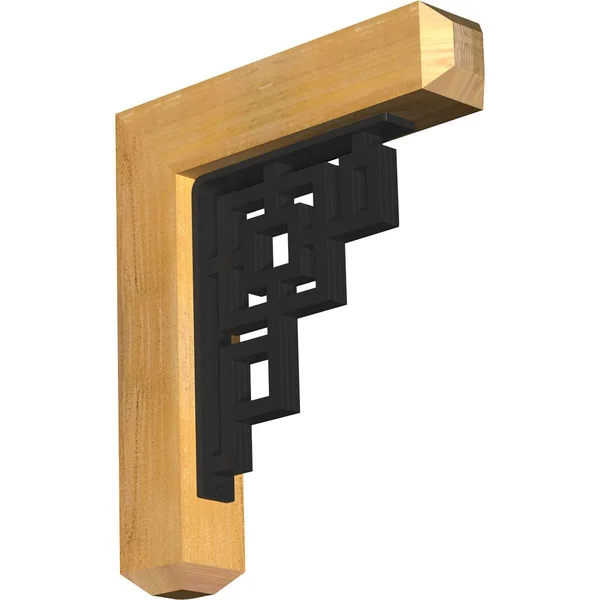 Ekena Millwork 4x22W x 20x22D x 23x22H Eris Craftsman Ironcrest Rough Sawn BRACKET - Western Red Cedar (2x22W x 12x22D x 15x22H I