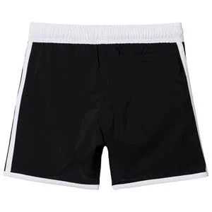 Boys Adidas Black/White 3 Stripe Swim Shorts - Black