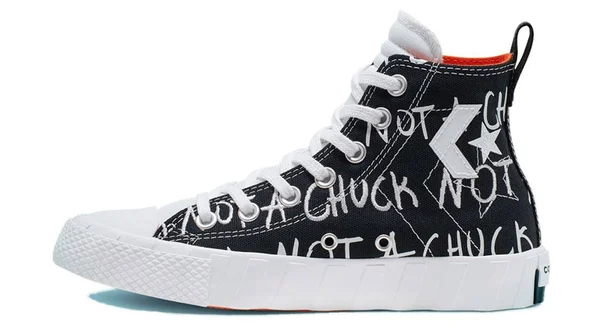 Converse Boys UNT1TL3D High Top - Boys& Grade School Basketball Shoes Black/White/Bold Mandarin Size 4.5