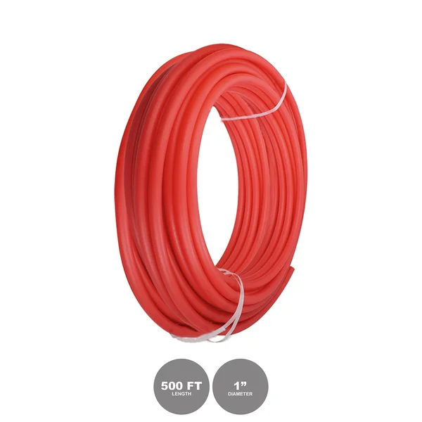 Pexflow PFR-R1500 Oxygen Barrier PEX Tubing, 1 inch x 500 Feet, Red