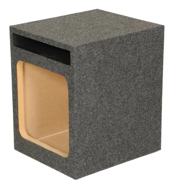 Qpower Empty Woofer Box Single 12x22 SQUARE;VENTED;MDF