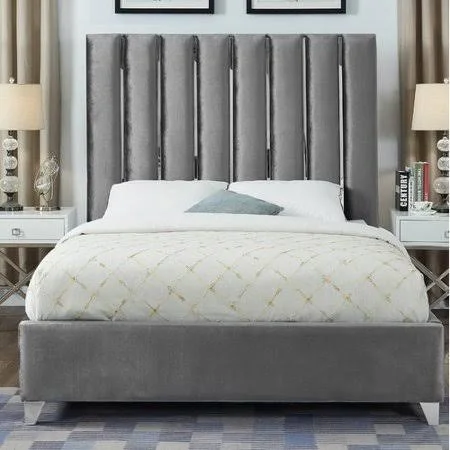 Orren Ellis Dietrich Upholstered Platform Bed - Size: Full, Gray