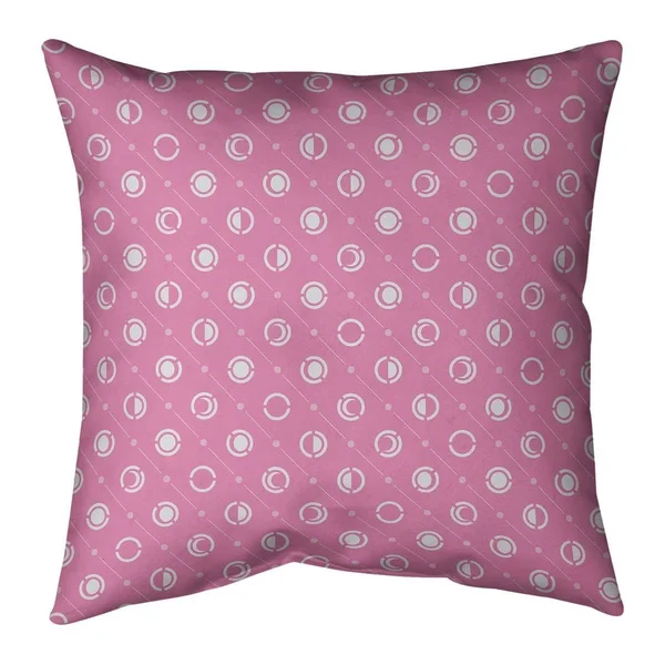 Warm Tones Classic Moon Phases Pattern Throw Pillow - 14 x 14 - Pink - Cotton