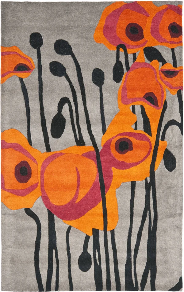 Safavieh Soho Rug SOH853B Grey - Orange, 2& 6x22 x 6&