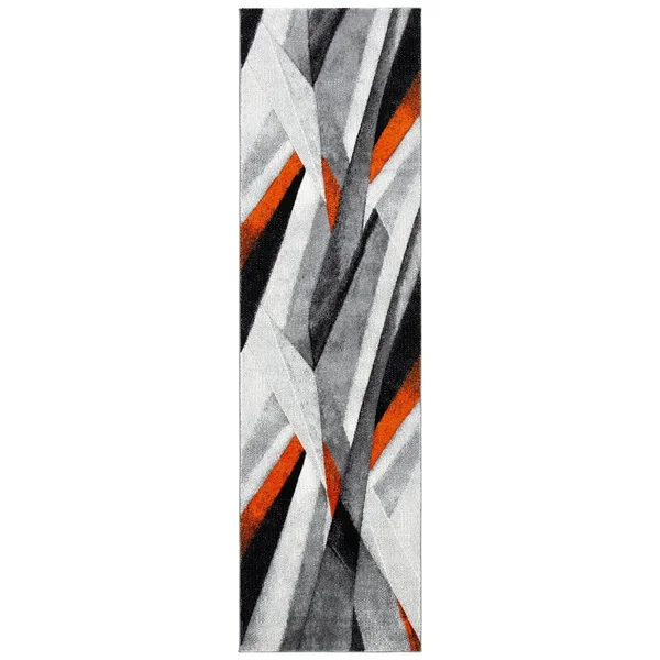 Safavieh Hollywood Rug Collection HLW710P - Grey, Orange - 2&-7x22 x 5&