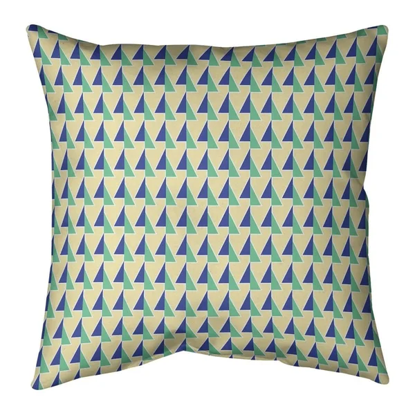 Three Color Shifted Arrows Pattern Throw Pillow - 20 x 20 - Pink Yellow & Green - Faux Suede